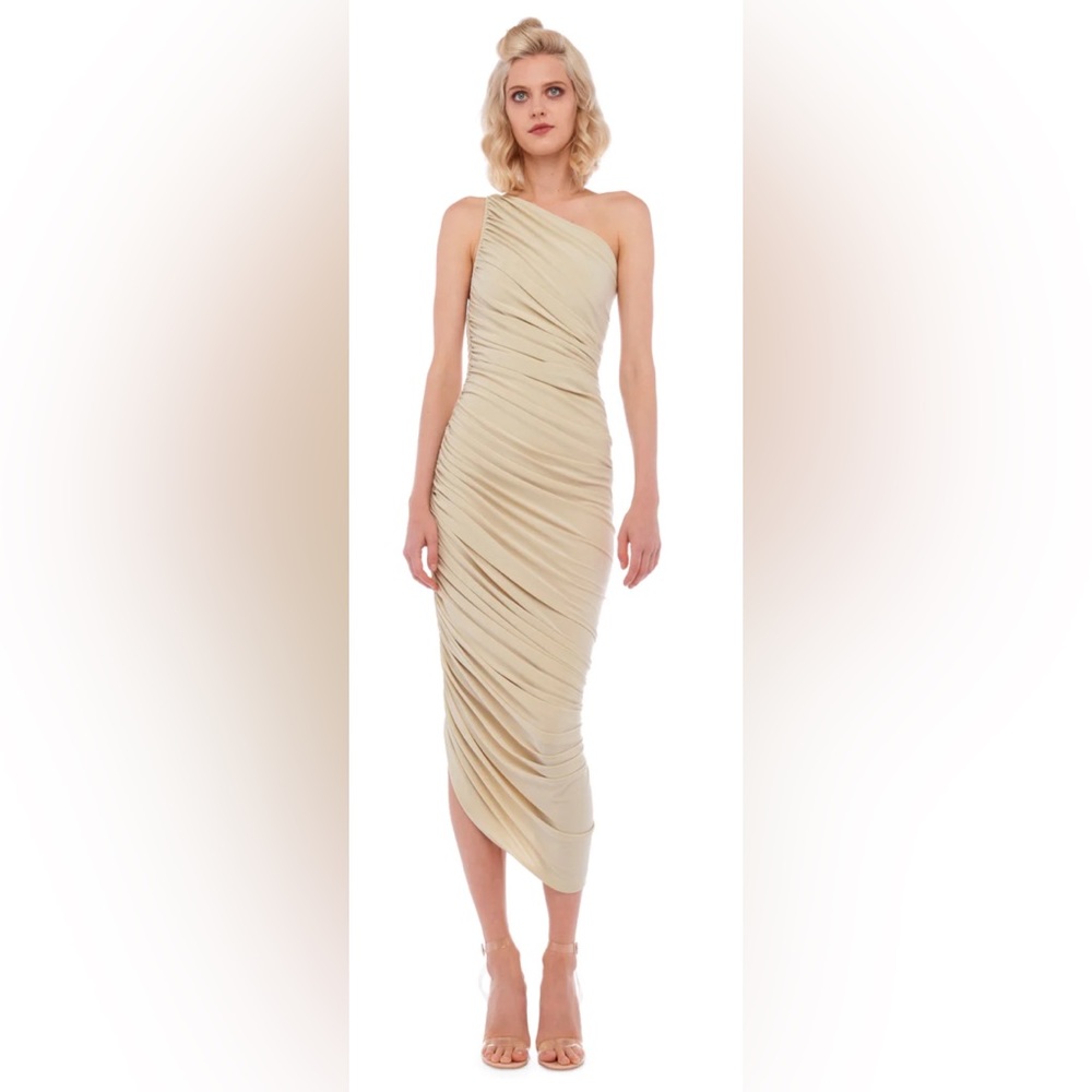 Worn Once! Norma Kamali Diana gown in Mist color - Size Small